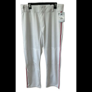 Russell Athletic Pants Men’s Size L White Adult Open Bottom Piped 233L2MK